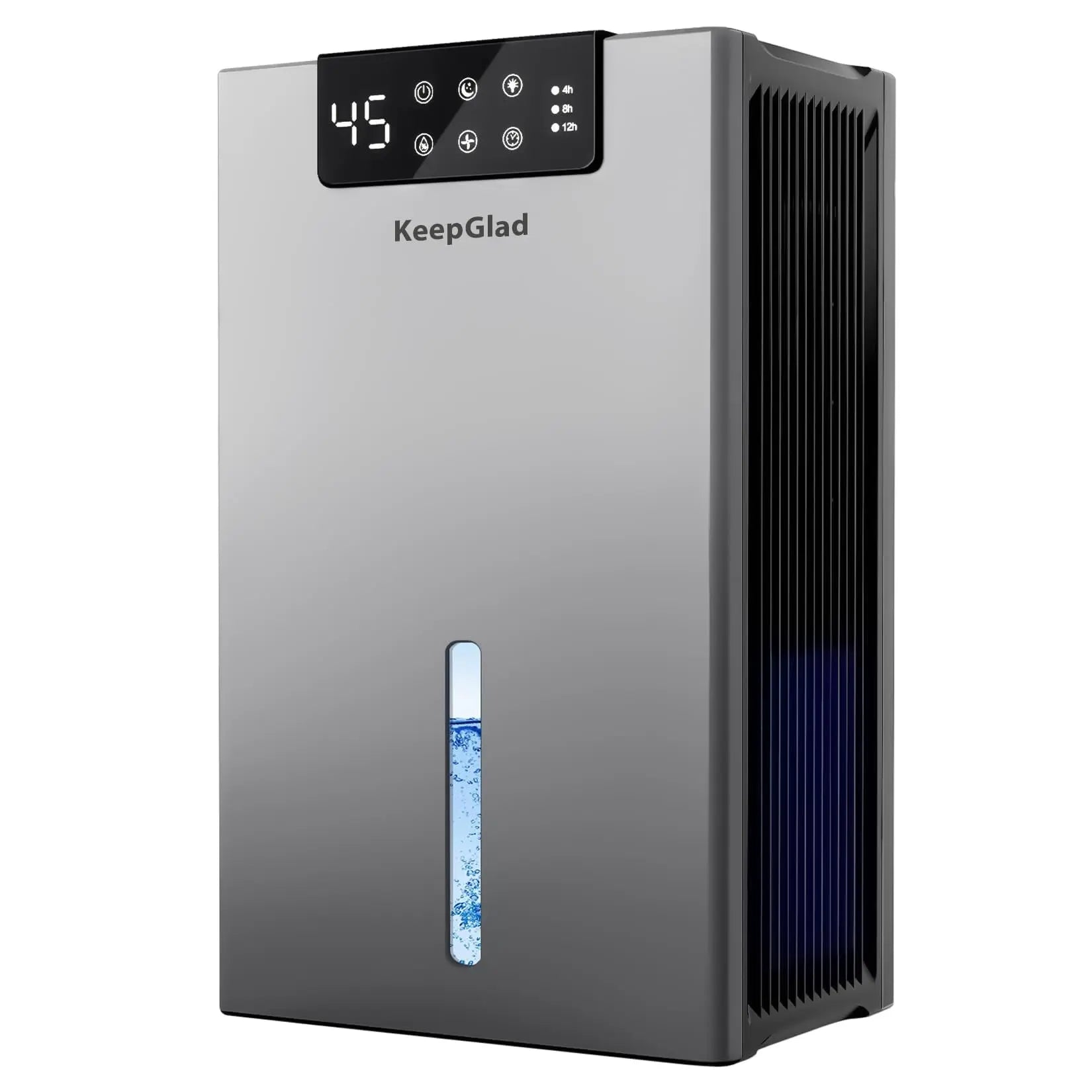 KeepGlad 98oz Dehumidifier for Home up to 1000 sq.ft – Humidity Display, Auto Shut - Off, Drain Hose, Timer, Washable Filter, 7 Ambient Lights - KeepGlad