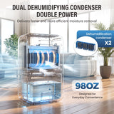 Keepglad 98oz Portable Dehumidifier for Home (Up to 1,000 Sq. Ft.) - KeepGlad