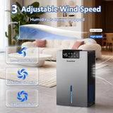 KeepGlad 98oz Dehumidifier for Home up to 1000 sq.ft – Humidity Display, Auto Shut - Off, Drain Hose, Timer, Washable Filter, 7 Ambient Lights - KeepGlad