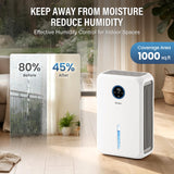 Keepglad 98oz Portable Dehumidifier for Home (Up to 1,000 Sq. Ft.) - KeepGlad